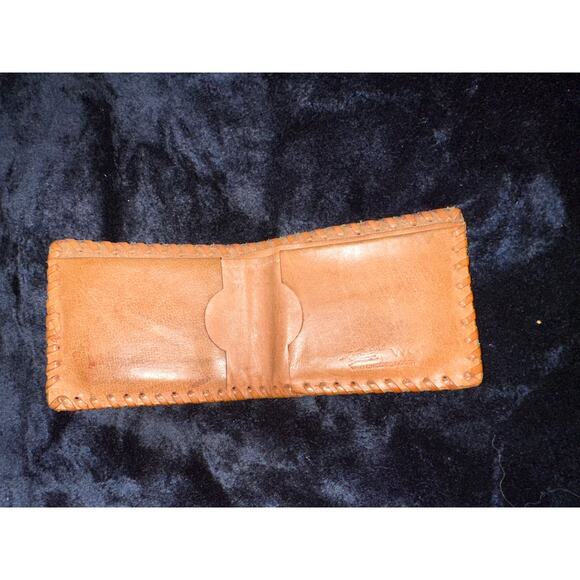 VINTAGE TURQUOISE TOOLED LEATHER WALLET BILLFOLD - Picture 3 of 4